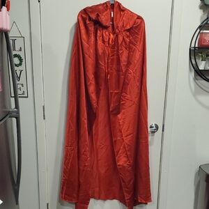 Men's Red Satin Hooded Costume Cape One Size